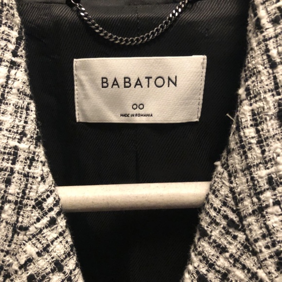 Aritzia Babaton Samuel black & white tweed blazer - Picture 3 of 4